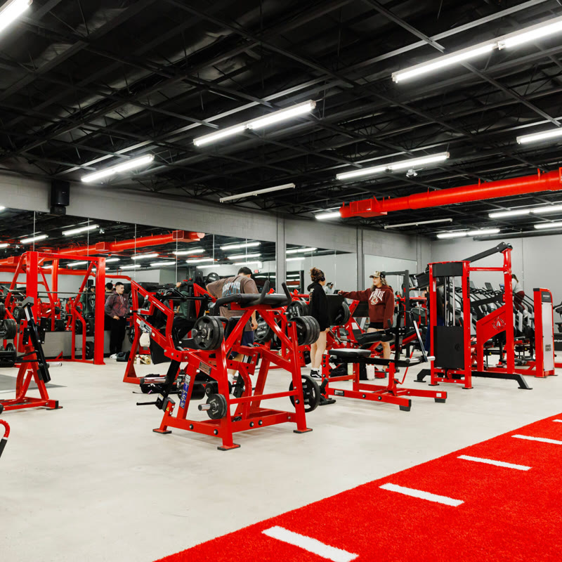 Members training across the busy House of Gains floor